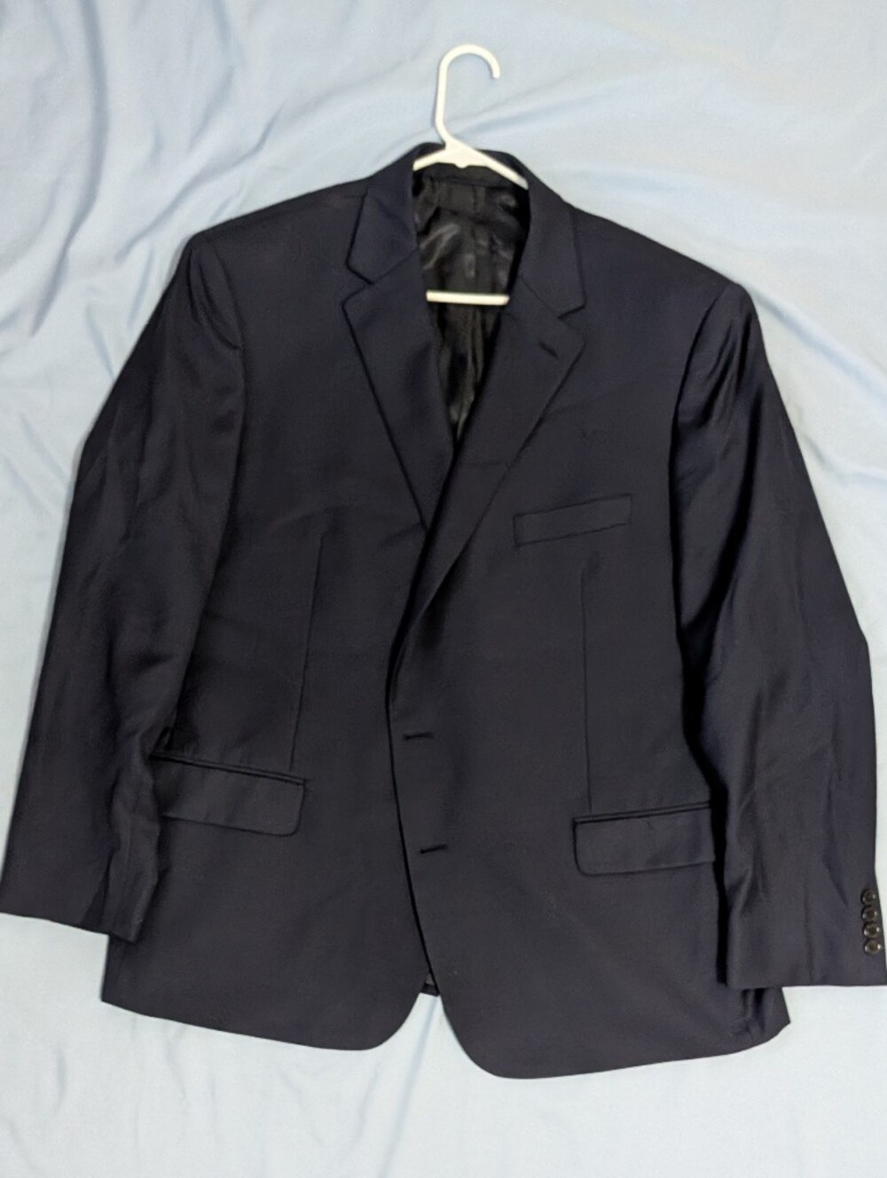 Lauren Ralph Lauren Men's Navy Blue Wool Blend 2-Button Blazer Sport Coat 48R